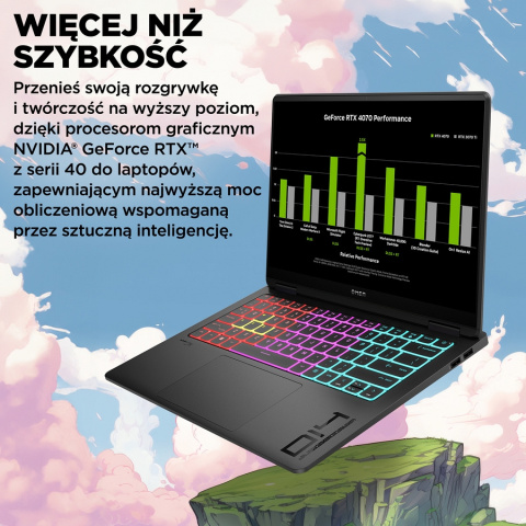 HP OMEN Transcend 14 2.8K OLED 120Hz Intel Core Ultra 7 155H 16-rdzeni 16GB LPDDR5x 1TB SSD NVMe NVIDIA GeForce RTX 4060 8GB W11