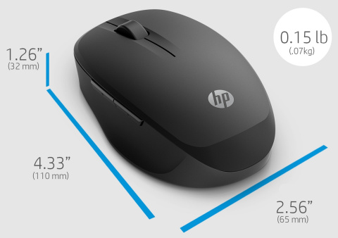 Mysz bezprzewodowa HP 300 Dual Mode Czarna Bluetooth odbiornik USB 6CR71AA