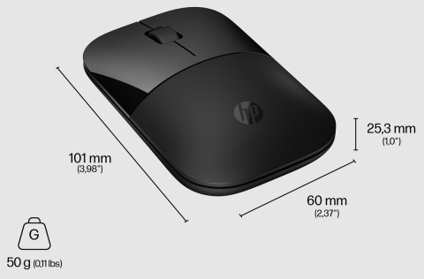 Mysz bezprzewodowa HP Z3700 Dual Czarna odbiornik USB Bluetooth 5.0 758A8AA