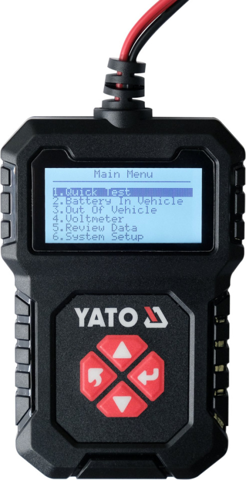 YATO ELEKTRONICZNY CYFROWY LCD TESTER AKUMULATORÓW SAMOCHODOWYCH 12V 2000A