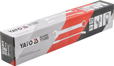 YATO ZESTAW KLUCZY PŁACHTA KLUCZE PŁASKO-OCZKOWE 6-32mm 25 SZTUK