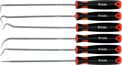 ZESTAW 6 HACZYKÓWHAKÓW Z RĘKOJEŚCIĄ DŁUGICH PRECYZYJNE HAKI 6 SZTUK YT-08428 YATO