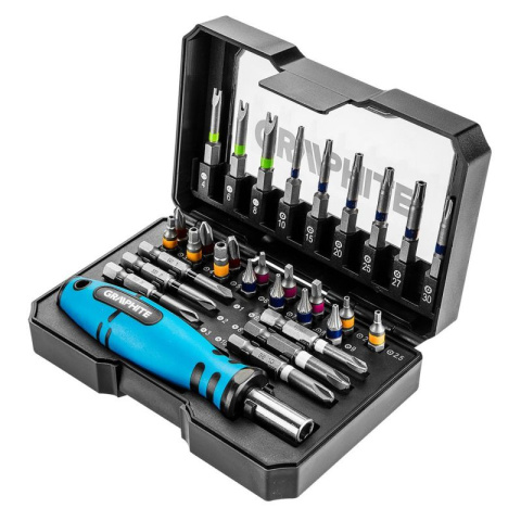 Zestaw bitów 31szt serwisowych z wygodnym uchwytem poręczny GRAPHITE 56H602