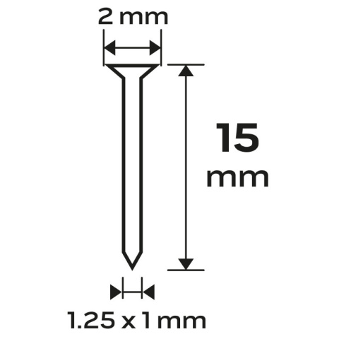 GWOŹDZIE GALWANIZOWANE DO ZSZYWACZA PNEUMATYCZNEGO (14-570), GA18, TYP 300 (F), DŁUGOŚĆ 15 MM, 4000 14-651 NEO TOOLS