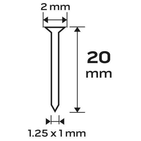 GWOŹDZIE GALWANIZOWANE DO ZSZYWACZA PNEUMATYCZNEGO (14-570), GA18, TYP 300 (F), DŁUGOŚĆ 20 MM, 4000 14-652 NEO TOOLS