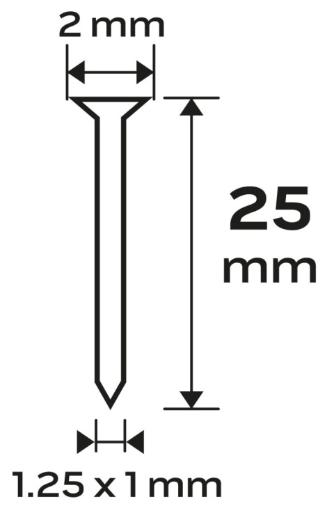 GWOŹDZIE GALWANIZOWANE DO ZSZYWACZA PNEUMATYCZNEGO (14-570), GA18, TYP 300 (F), DŁUGOŚĆ 25 MM, 4000 14-653 NEO TOOLS