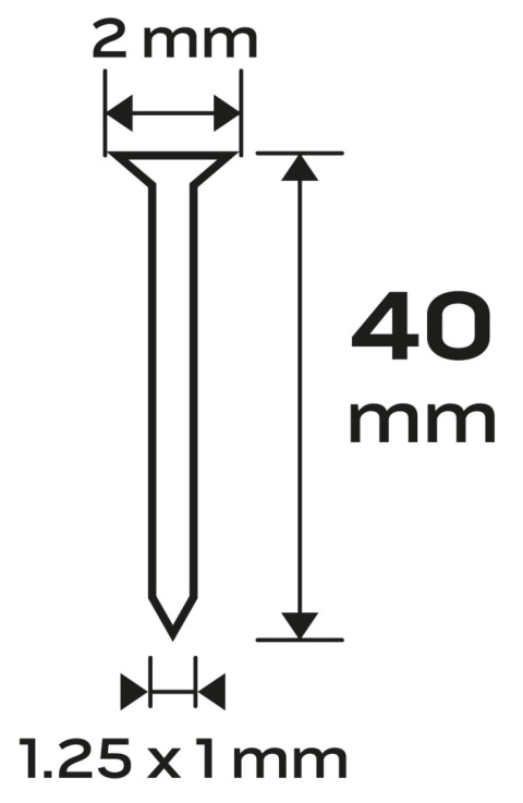 GWOŹDZIE GALWANIZOWANE DO ZSZYWACZA PNEUMATYCZNEGO (14-570), GA18, TYP 300 (F), DŁUGOŚĆ 40 MM, 4000 14-656 NEO TOOLS