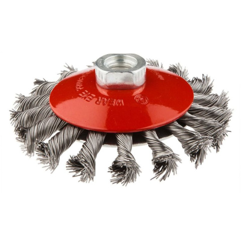 Szczotka druciana inox odgięta tarczowa do szlifierki 100 mm x M14, INOX 57H589