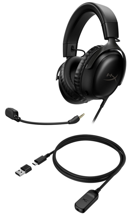 Słuchawki przewodowe gamingowe nauszne HyperX Cloud III czarne 727A8AA - jack 3.5mm, USB, USB-C