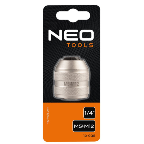 Uchwyt do gwintownika 1/4 M5-M12 Adapter do gwintowników 1/4 M5-M12 12-905 NEO TOOLS