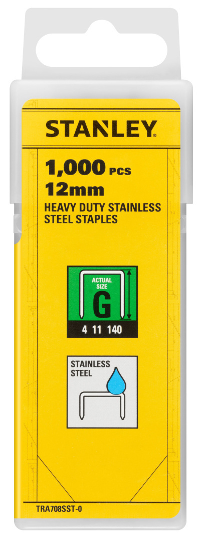 Zszywki ze stali nierdzewnej Stanley TRA708SST-0 typ G 4/11/140 12mm 1000sz