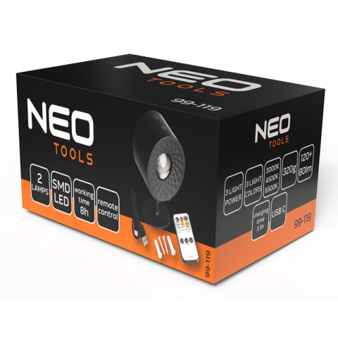 Lampa wewnętrzna LED ścienna kinkiet + pilot 2500mAh LAMPKA NEO Tools 99-119