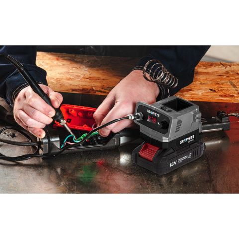 Lutownica Graphite 25 W, Stacja lutownicza Energy+ 18V, bez akumulatora GRAPHITE 58GE143