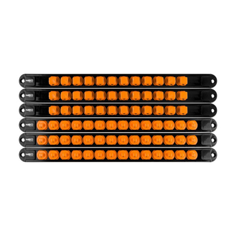 UCHWYTY NA NASADKI LISTWA 1/4", 3/8", 1/2" - ZESTAW 6 SZT. 08-002 NEO TOOLS