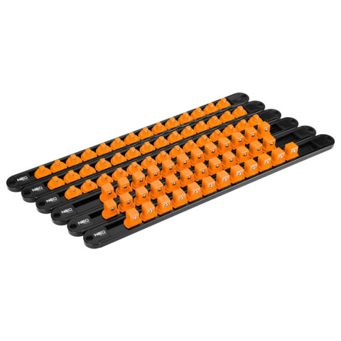 UCHWYTY NA NASADKI LISTWA 1/4", 3/8", 1/2" - ZESTAW 6 SZT. 08-002 NEO TOOLS