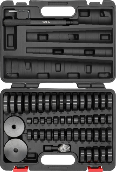 ZESTAW DO OSADZANIA ŁOŻYSK USZCZELNIACZY I ŁĄCZNIKÓW GUMOWYCH 52 elementy YATO YT-25417