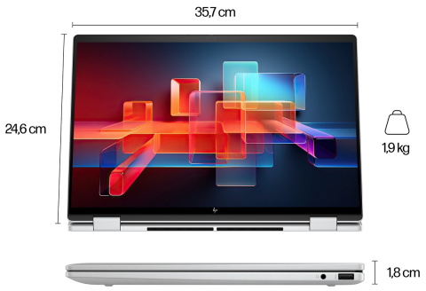 2w1 HP ENVY 16 x360 2.8K OLED 120Hz AMD Ryzen 7 8840HS 8-rdzeni 16GB LPDDR5 1TB SSD NVMe Windows 11