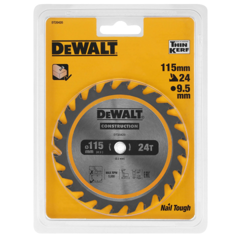 DEWALT DT20420-QZ PIŁA TARCZOWA DO CIĘCIA DREWNA Z GWOŹDZIAMI 115 MM