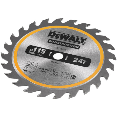 DEWALT DT20420-QZ PIŁA TARCZOWA DO CIĘCIA DREWNA Z GWOŹDZIAMI 115 MM