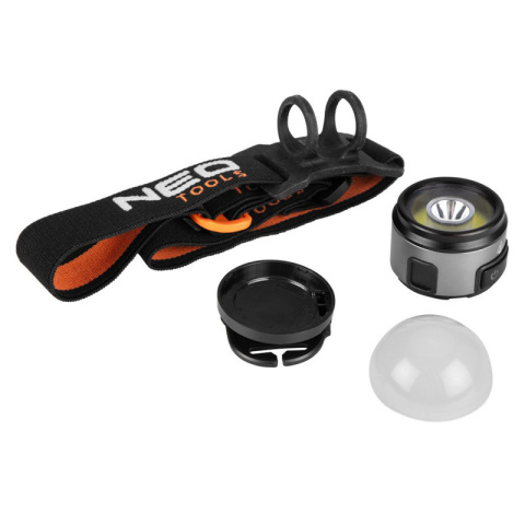 Lampa latarka czołowa biwakowa namiotowa czołówka LED 250+200lm NEO TOOLS 99-123