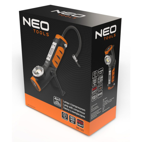 Lampka latarka warsztatowa 800lm z wbudowanym kompresorem NEO TOOLS kompresor 99-130