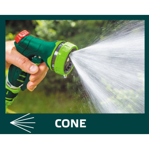 Zestaw ogrodowy z pistoletem zraszającym złączkami przyłączem do kranu VERTO 15G713