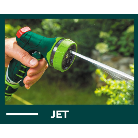 Zestaw ogrodowy z pistoletem zraszającym złączkami przyłączem do kranu VERTO 15G713