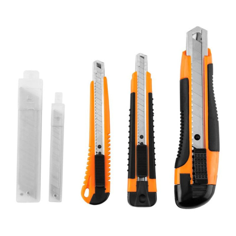 Nóż noże z ostrzem łamanym + ostrza zestaw pakiet 26 elementów 9mm 18mm NEO TOOLS 63-714