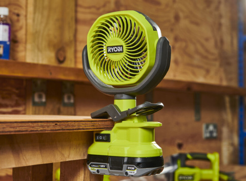 Wentylator wiatrak Zaciskowy biurkowy 10cm Akumulatorowy 18V ONE+ RCF18-0 RYOBI