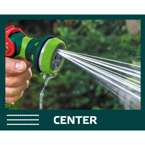 ZRASZACZ DO WODY PISTOLET OGRODOWY 8 FUNKCJI DO WĄŻ REGULACJA + ZŁĄCZKI