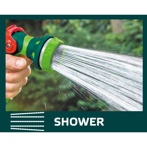 ZRASZACZ DO WODY PISTOLET OGRODOWY 8 FUNKCJI DO WĄŻ REGULACJA + ZŁĄCZKI