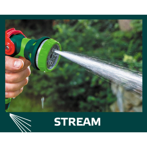 ZRASZACZ DO WODY PISTOLET OGRODOWY 8 FUNKCJI DO WĄŻ REGULACJA + ZŁĄCZKI