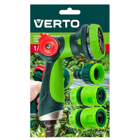 ZRASZACZ DO WODY PISTOLET OGRODOWY 8 FUNKCJI DO WĄŻ REGULACJA + ZŁĄCZKI