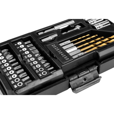 Zestaw Wierteł i Bitów nasadek 50 elementów do Drewna Betonu GRAPHITE 56H613