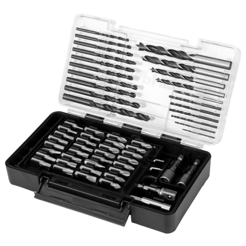 Zestaw Wierteł i Bitów Nasadki 66 elementów do Drewna Metalu GRAPHITE 56H619