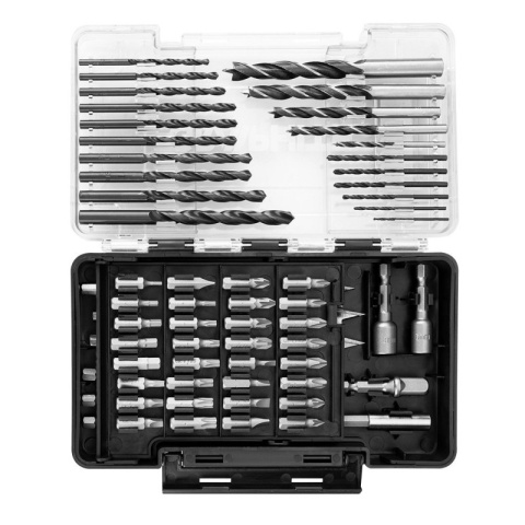 Zestaw Wierteł i Bitów Nasadki 66 elementów do Drewna Metalu GRAPHITE 56H619
