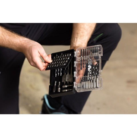 Zestaw Wierteł i Bitów Nasadki 66 elementów do Drewna Metalu GRAPHITE 56H619