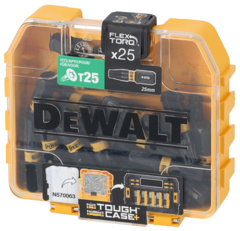 Zestaw bitów udarowych T25 DeWALT DT70558T 25szt. Udarowe T25 25mm Torx