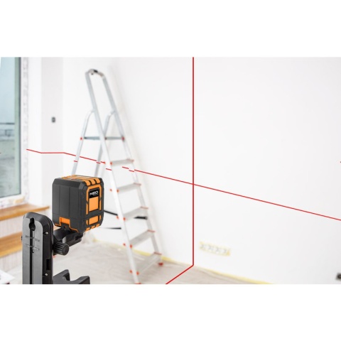 Laser Krzyżowy Samopoziomujacy 20m Etui Uchwyt Poziomica Laserowa NEO TOOLS 75-142