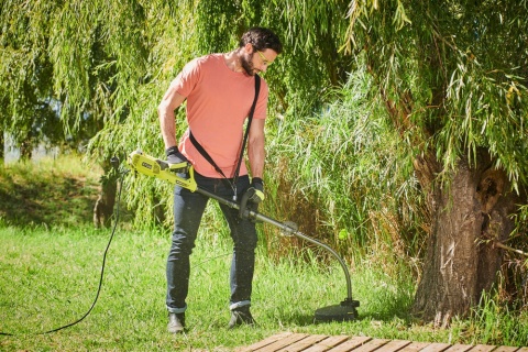 PODKASZARKA KOSA ELEKTRYCZNA 1200W 38cm KOSIARKA DO TRAWY RYOBI RBC1226I