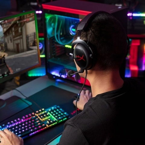 Słuchawki przewodowe gamingowe nauszne HyperX Cloud Core czarne 4P4F2AA