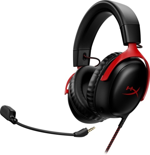 Słuchawki przewodowe gamingowe nauszne HyperX Cloud III czarno-czerwone 727A9AA - jack 3.5mm, USB, USB-C