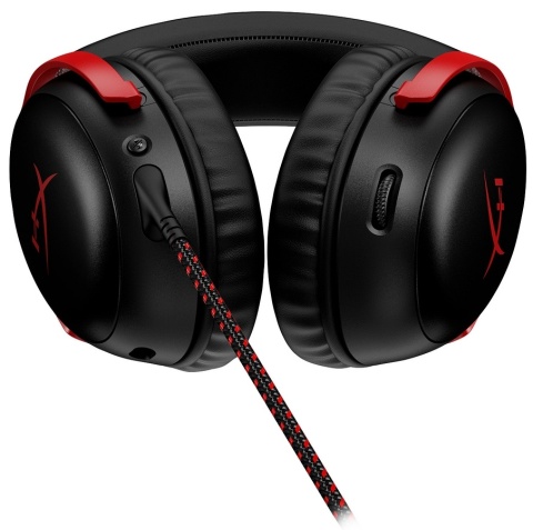 Słuchawki przewodowe gamingowe nauszne HyperX Cloud III czarno-czerwone 727A9AA - jack 3.5mm, USB, USB-C