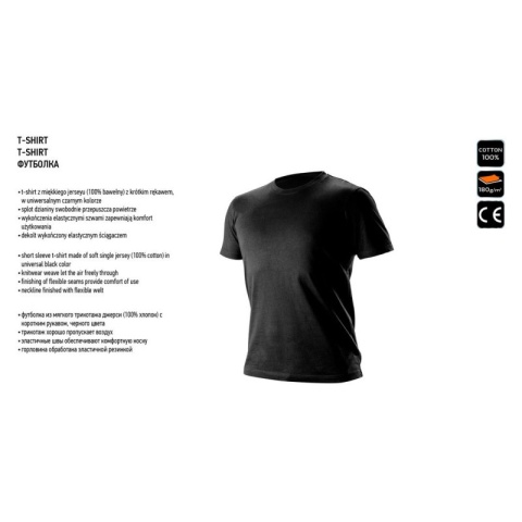 T-SHIRT KOSZULKA ROBOCZA W KOLORZE CZARNYM ROZ L 81-610-L NEO TOOLS