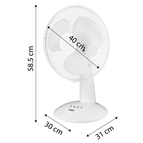 Wentylator biurkowy wiatrak cyrkulator stołowy 3 tryby 45W NEO TOOLS 90-011