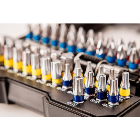 ZESTAW BITÓW W KASECIE BITY KOŃCÓWKI WKRĘTAKOWE Z UCHWYTEM 60szt GRAPHITE 56H600