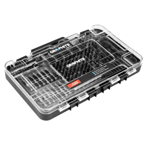 Zestaw wierteł i bitów nasadek do metalu 120 elementów do wkrętarki GRAPHITE 56H623