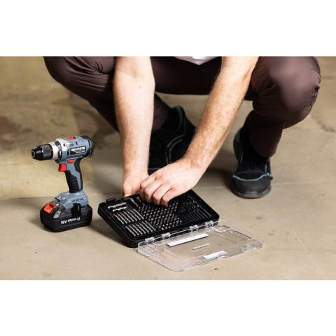 Zestaw wierteł i bitów nasadek do metalu 120 elementów do wkrętarki GRAPHITE 56H623