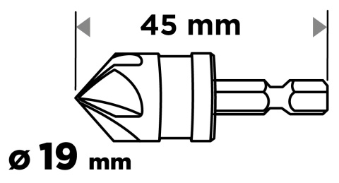 Fazownik hex, 19 mm 54T422