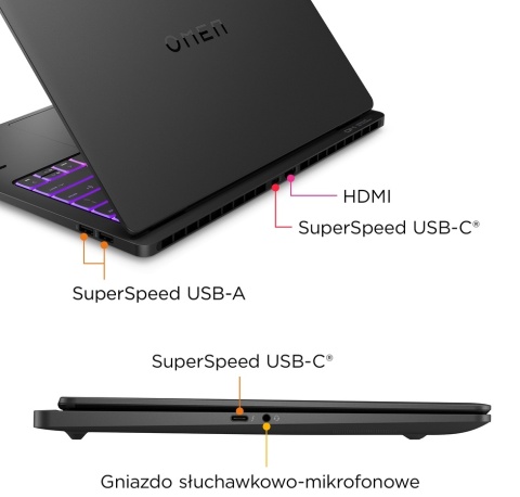 HP OMEN Transcend 14 2.8K OLED 120Hz Intel Core Ultra 9 185H 16-rdzeni 32GB LPDDR5x 2TB SSD NVMe NVIDIA GeForce RTX 4070 8GB W11